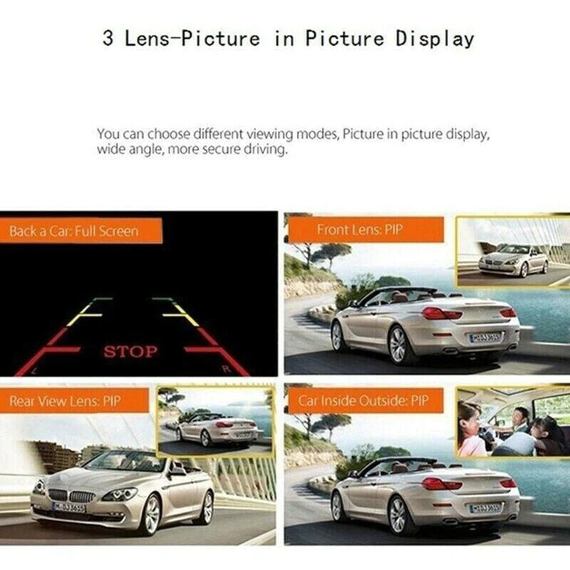 4" Dual Lens 1080P HD Car Dash Cam DVR Video Recorder