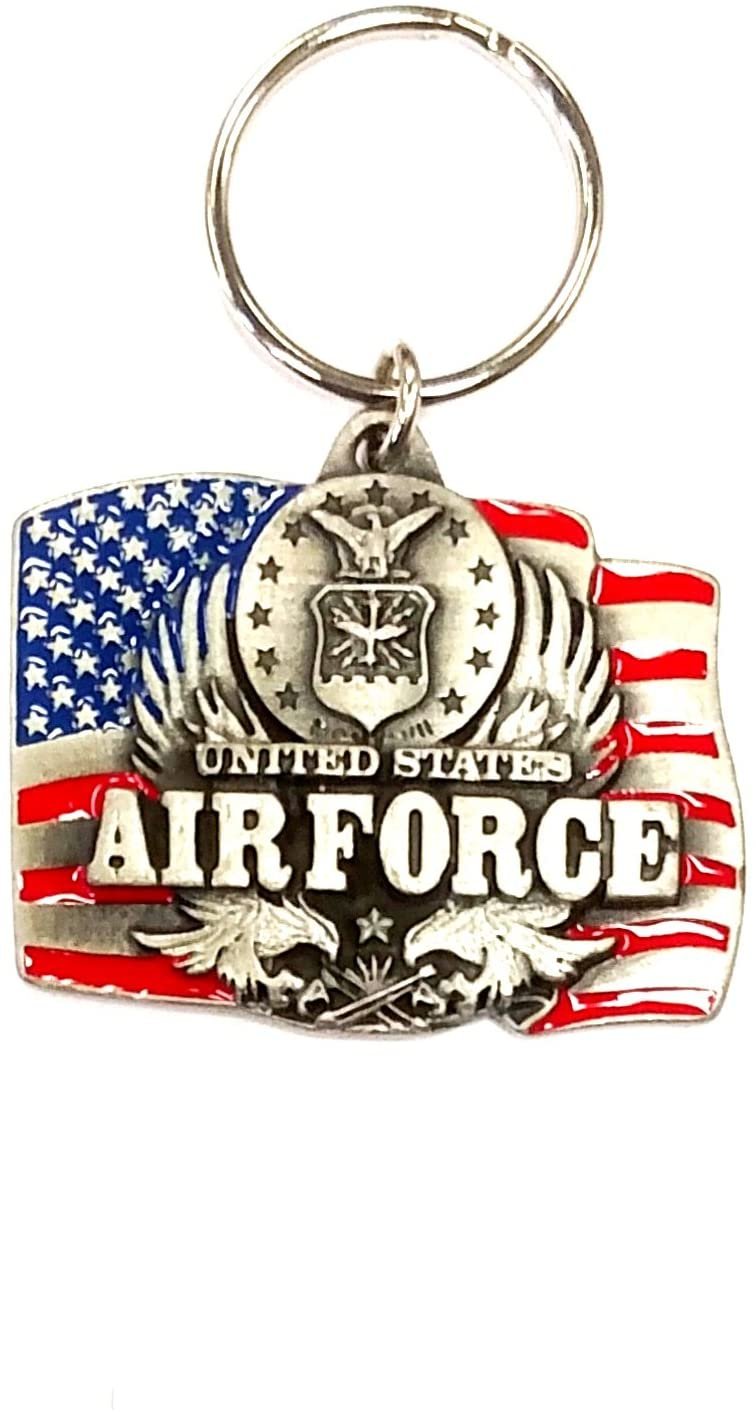 Air Force Heavy Duty Metal Pewter Keychain United States US Military