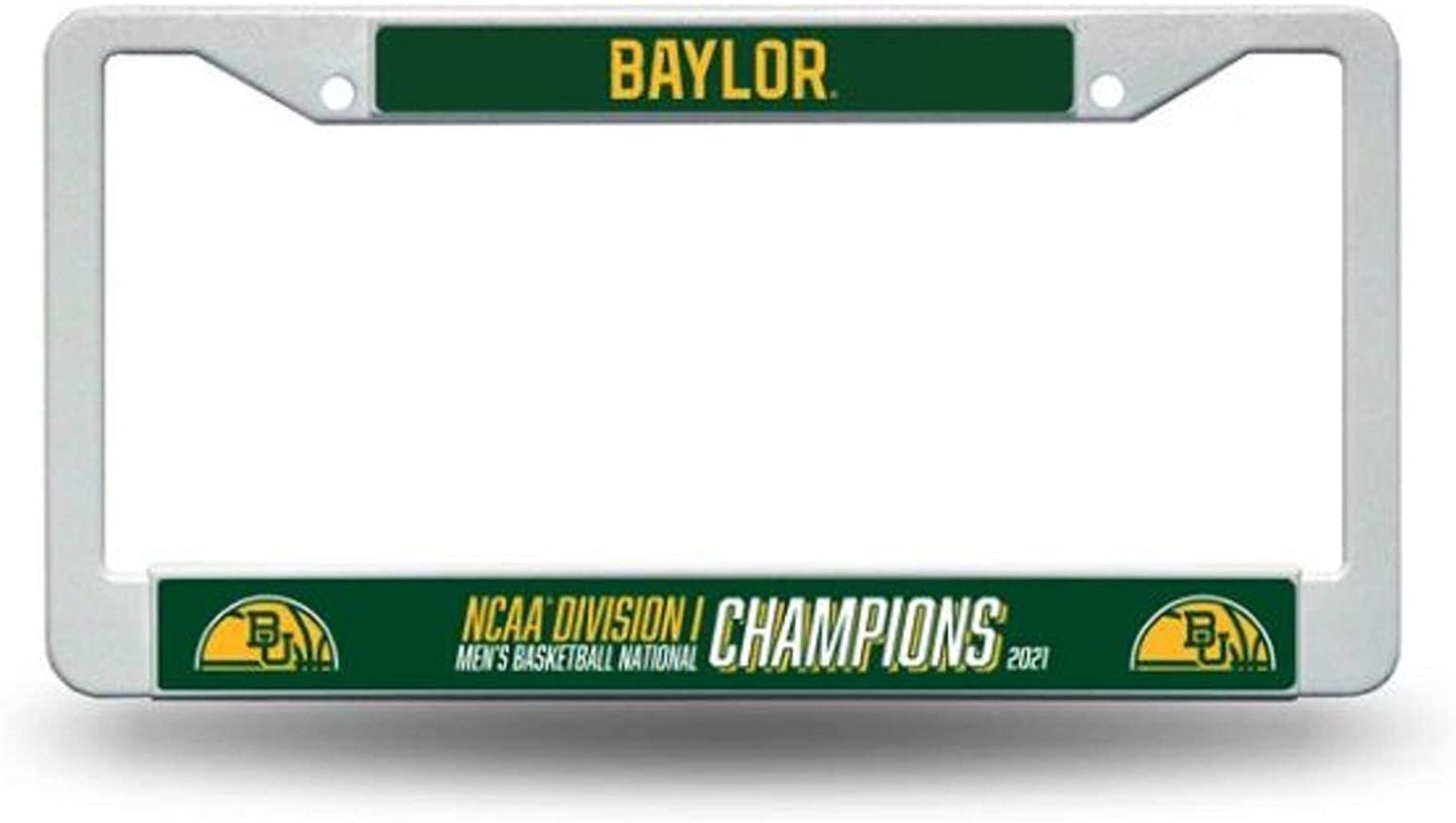 Baylor 2021 Champions License Plate Frame White Plastic Tag Cover University