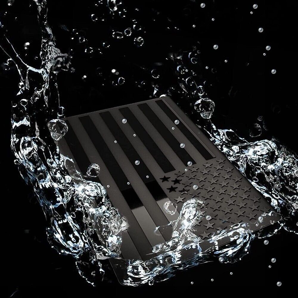 Black Metal USA Flag Decal Emblem (2 pcs)