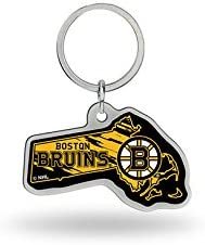 Boston Bruins Metal Keychain State Shaped