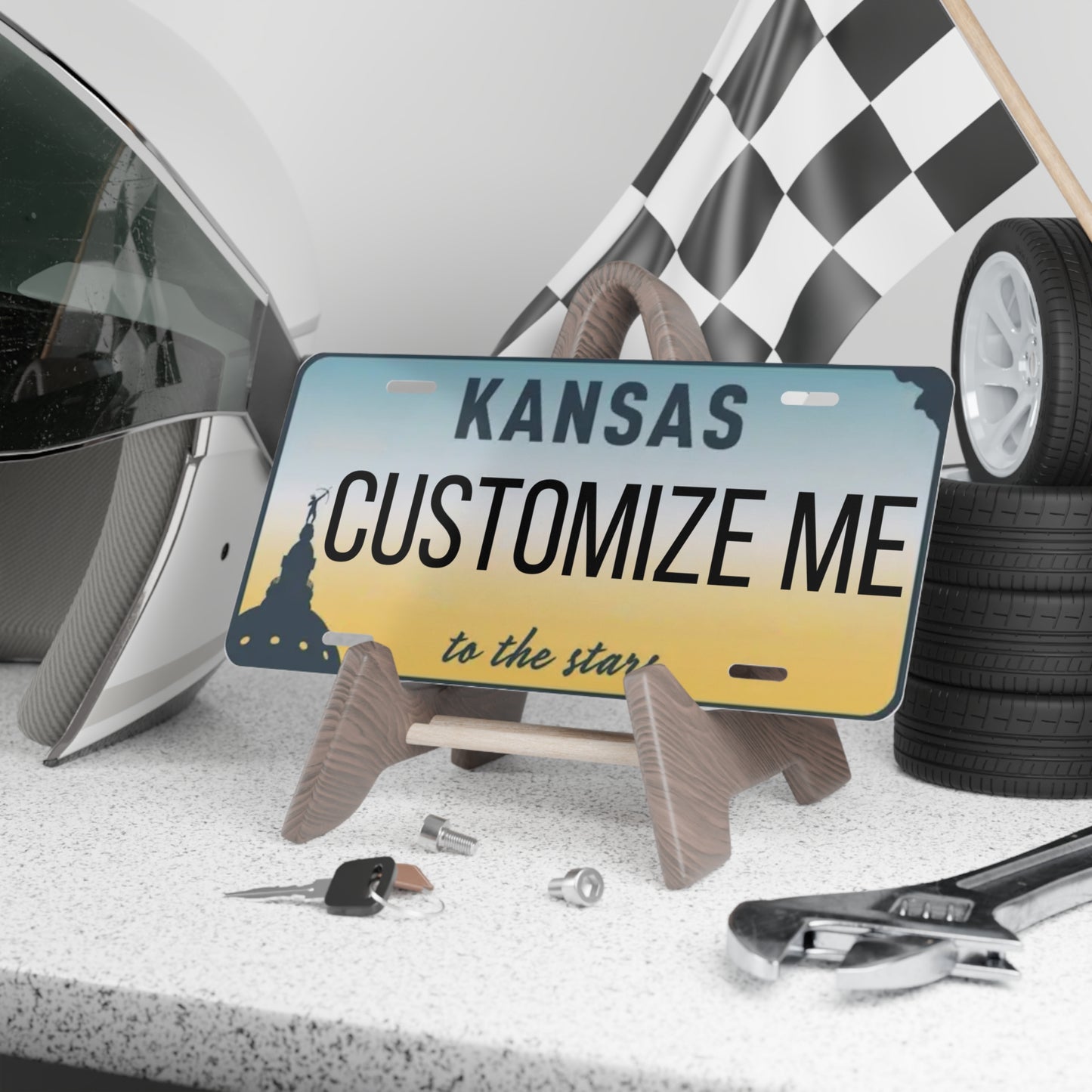 Custom Personalized Kansas Vanity Plate - Customize Me Kansas The Sunflower State
