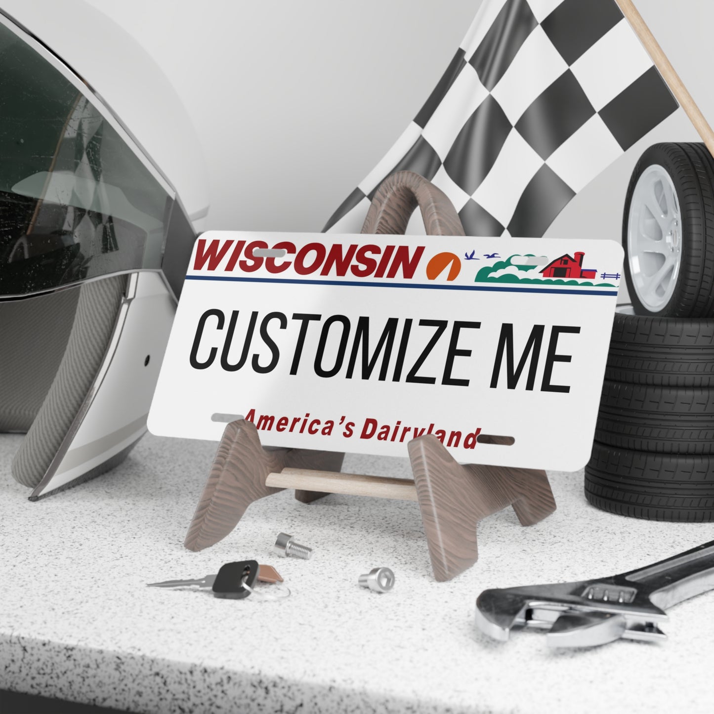 Custom Personalized Wisconsin Vanity Plate - Customize Me Wisconsin America's Dairyland