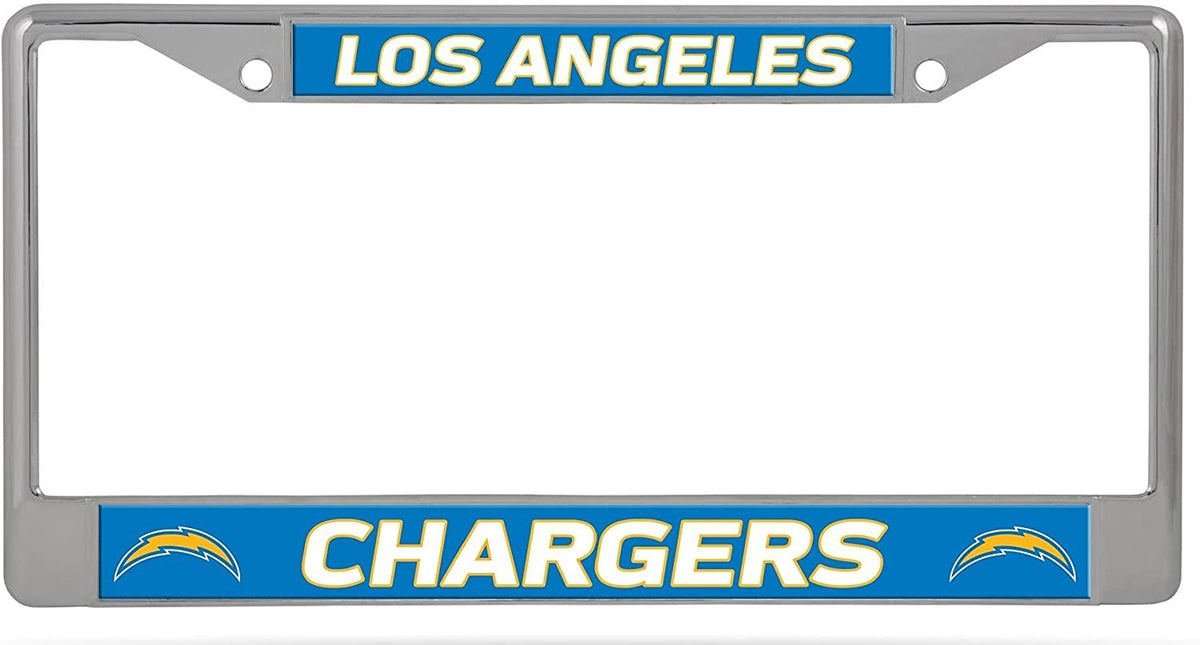 Los Angeles Chargers Premium Metal License Plate Frame Chrome Tag Cover, 12x6 Inch