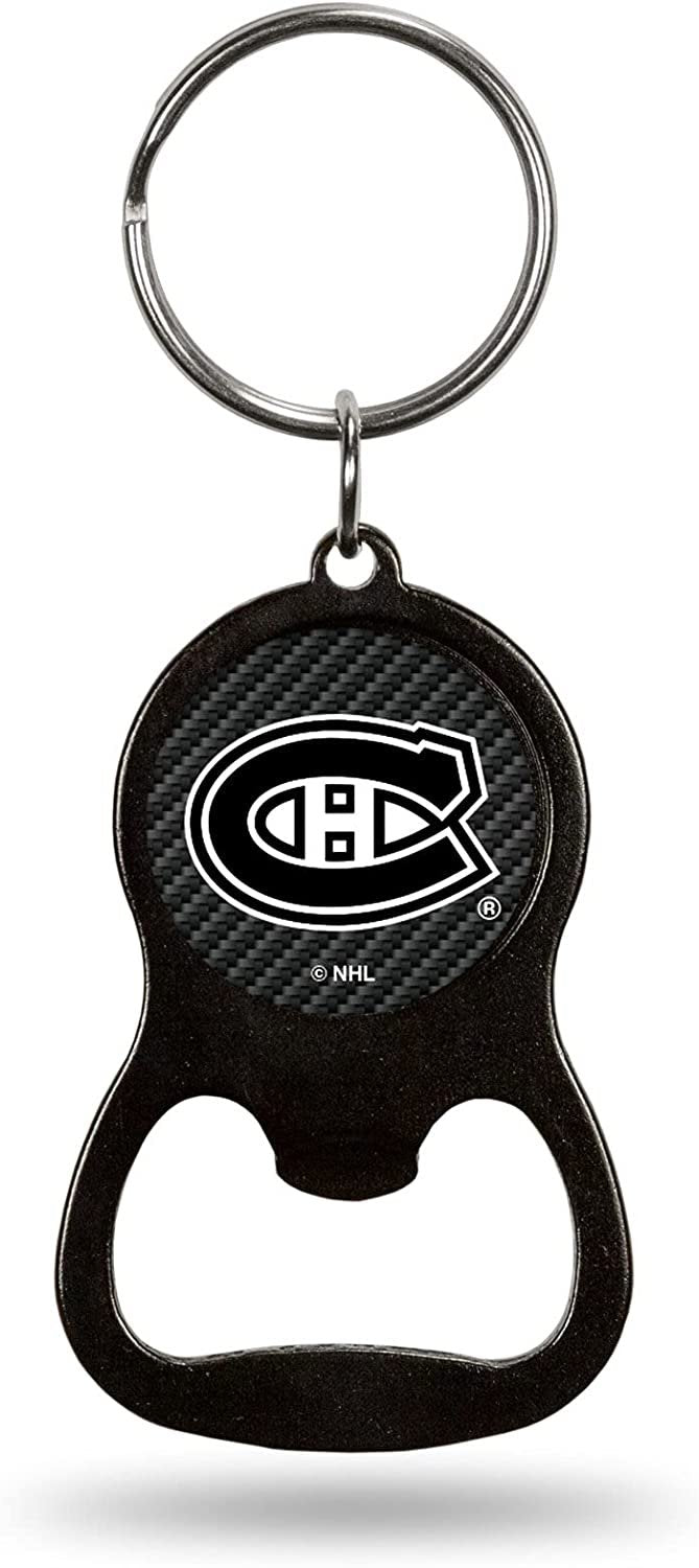 Montreal Canadiens Keychain Bottle Opener Carbon Fiber Design Metal Hockey