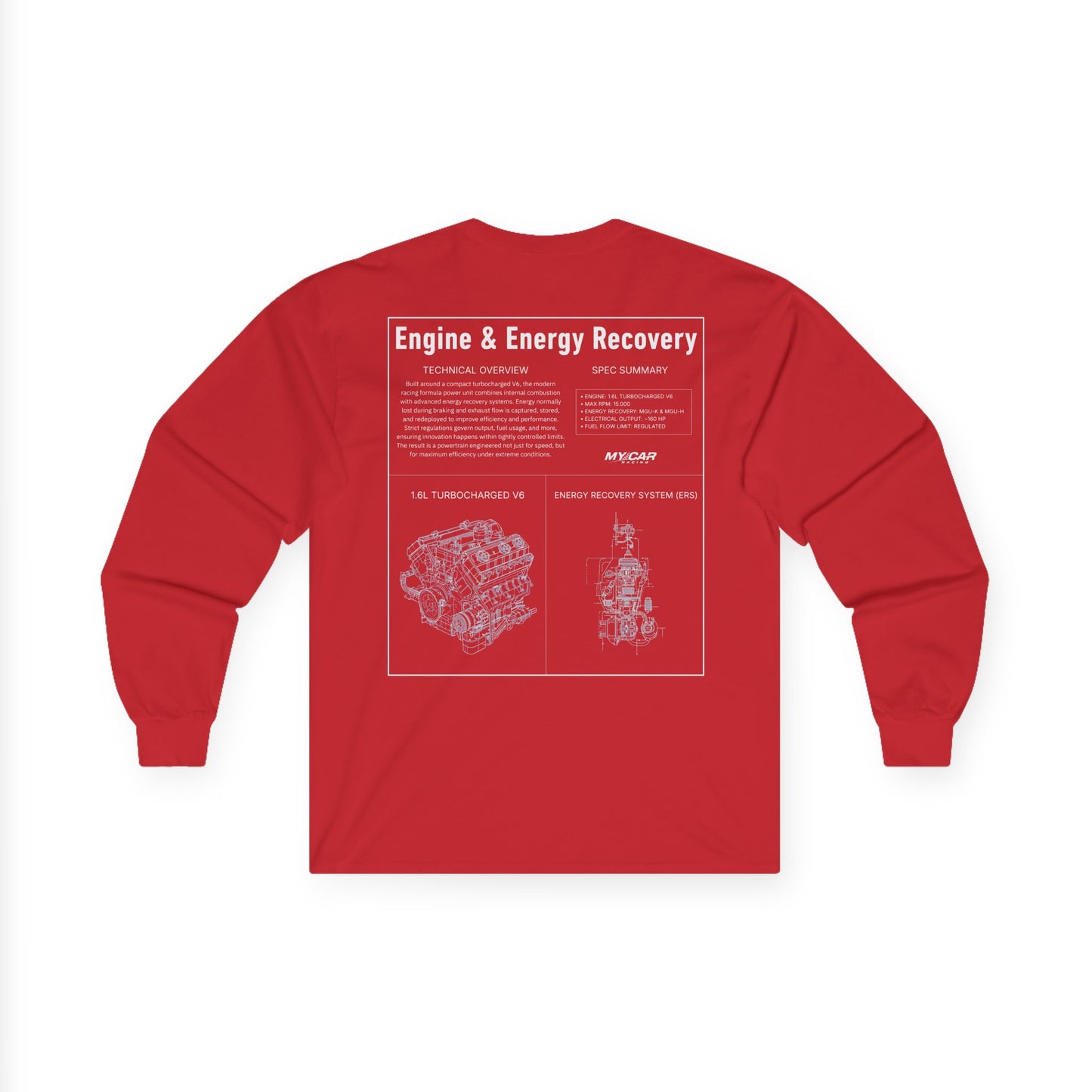My Car Racing Blueprint – Engine and Energy Recovery Edition | Unisex Ultra Cotton Long Sleeve Tee