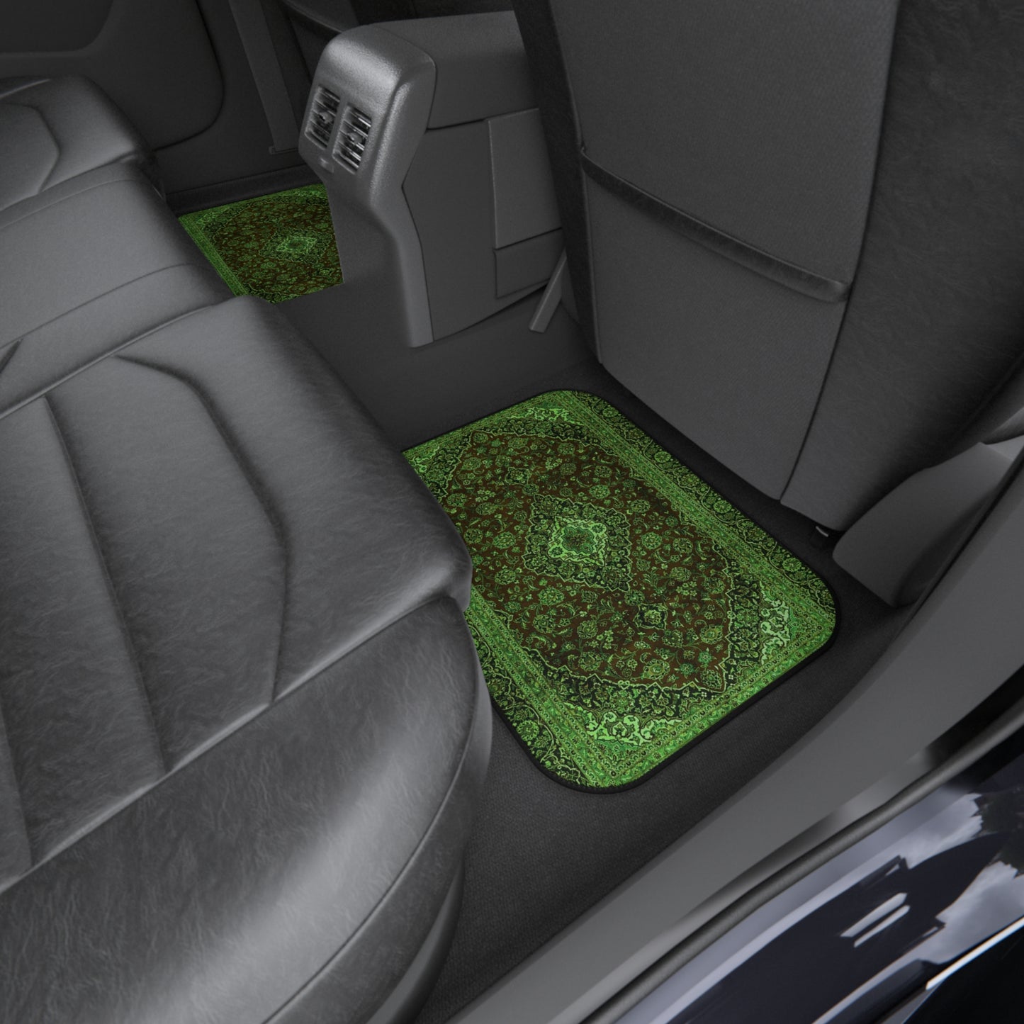 My Car Stuff 'Green Oriental Rug' Custom Design Car Mats (4x Front & Rear)