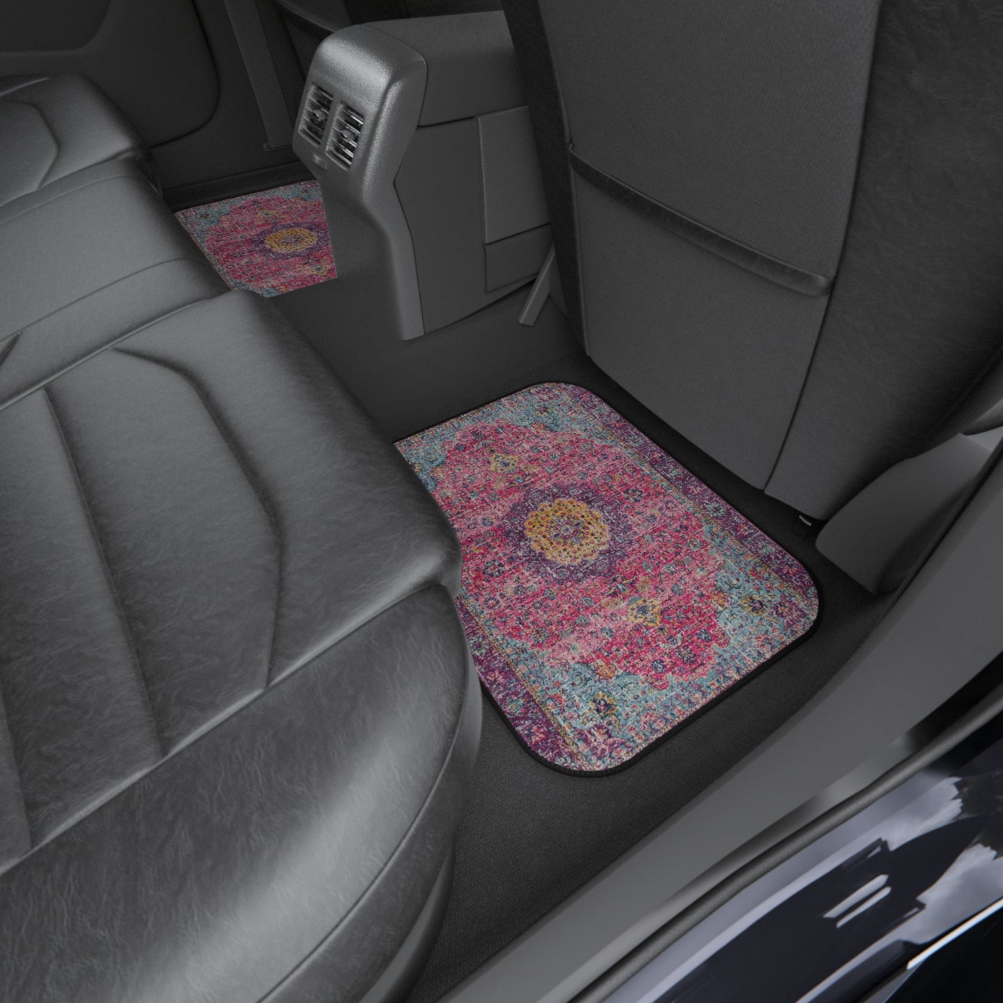 My Car Stuff 'Pink Oriental Rug' Custom Design Car Mats (4x Front & Rear)