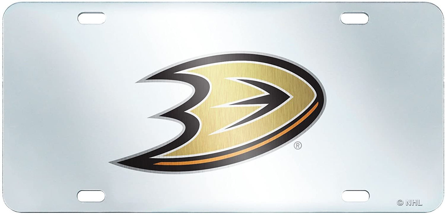 NHL Anaheim Ducks Inlaid License Plate, 6" x 12"/Small, Black