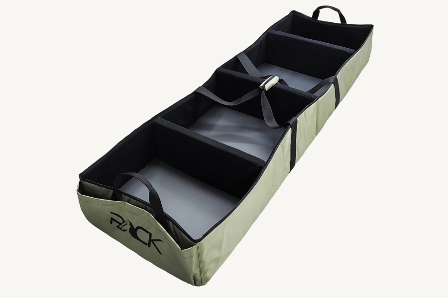 Nokhu PACK Bin – Modular Vehicle Storage Bin with Adjustable Dividers | Fits Under PACK Rack | Forest Green