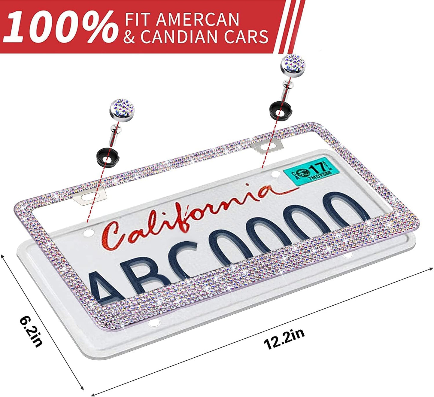 Pink Bling Rhinestone License Plate Frame