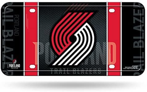 Portland Trail Blazers Metal Auto Tag License Plate, Jersey Design, 6x12 Inch