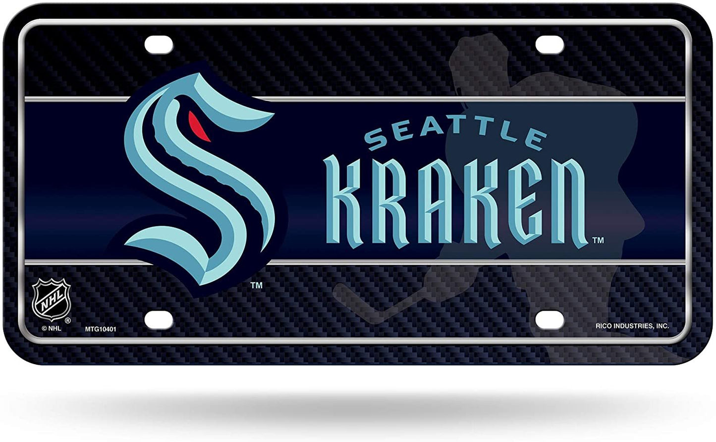 Seattle Kraken Metal Auto Tag License Plate, Logo Design, 6x12 Inch