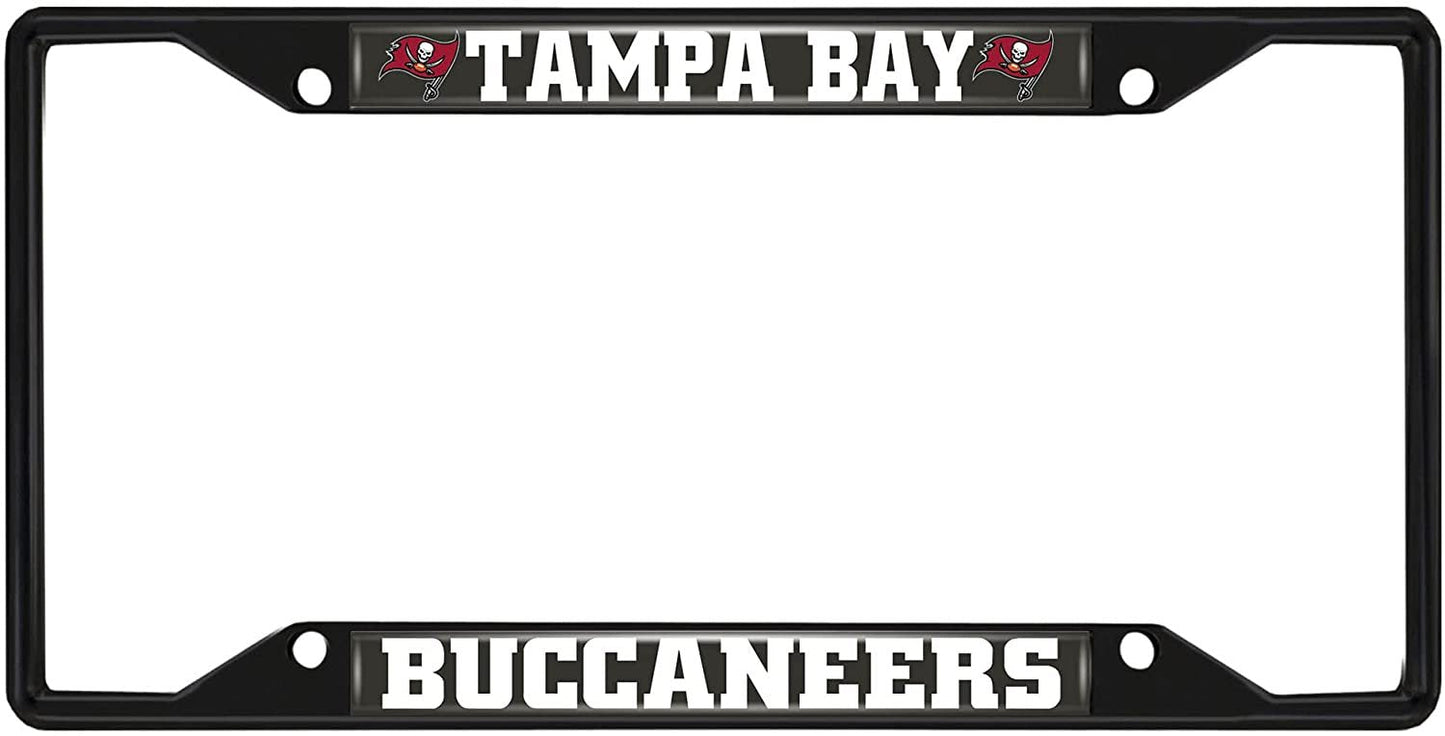 Tampa Bay Buccaneers Black Metal License Plate Frame Tag Cover