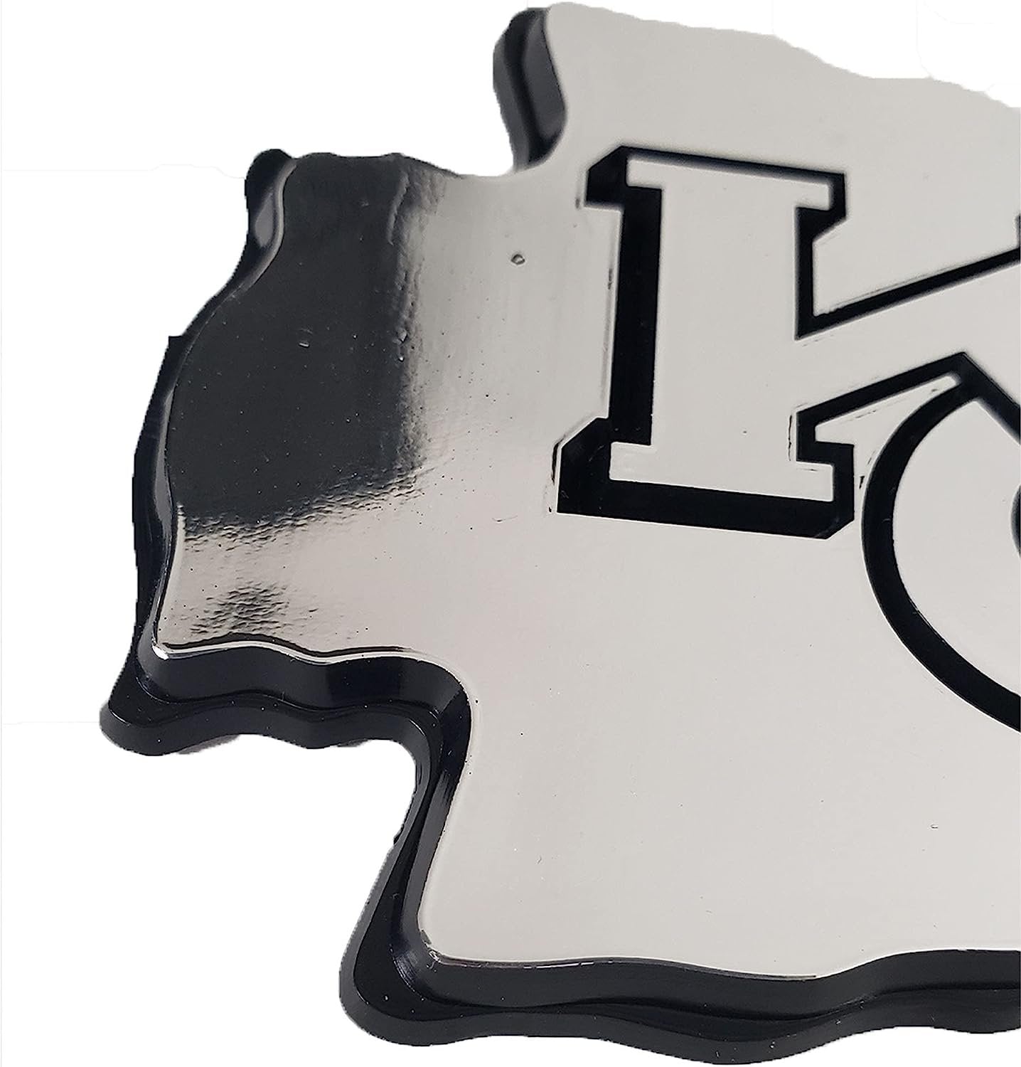 University of Louisville Cardinals Silver Chrome Color Auto Emblem Molded Raised Adhesive Tape Backing