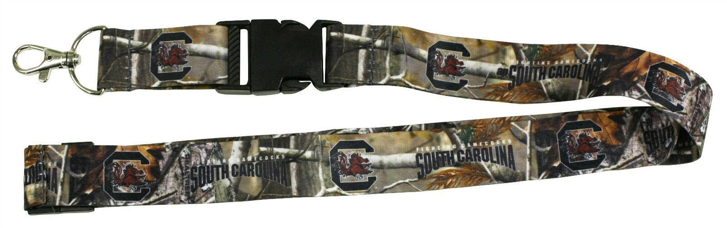 University of South Carolina Gamecocks CamoLanyard Keychain Double Sided Breakaway Safety Design Adult 18 Inch
