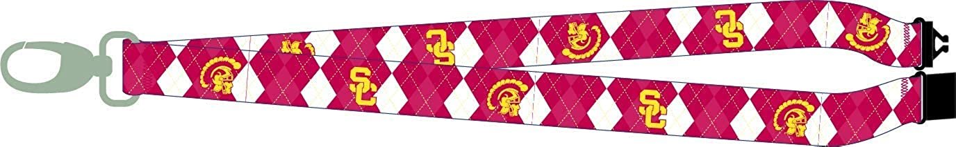 University of Southern California USC Trojans Argyle Lanyard Keychain Double Sided Breakaway Safety Design Adult 18 Inch