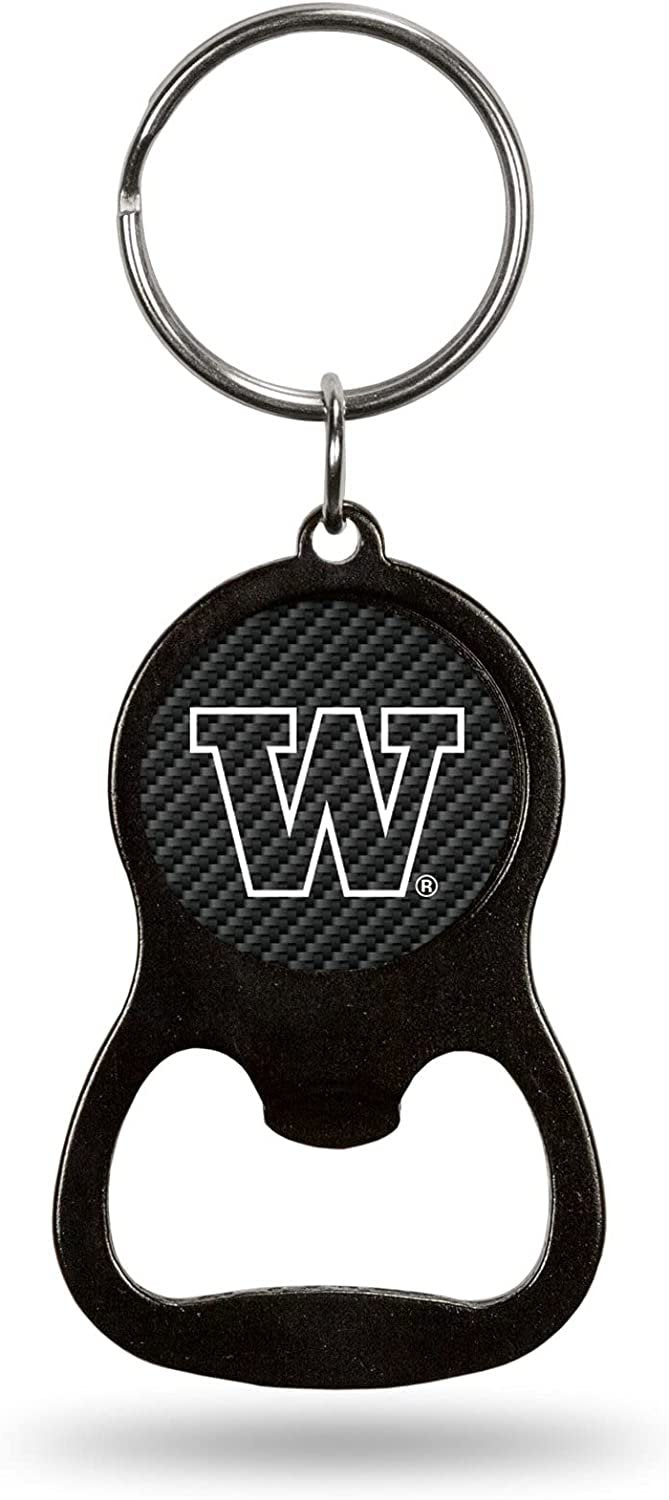 University of Washington Huskies Keychain Bottle Opener Carbon Fiber Design Metal
