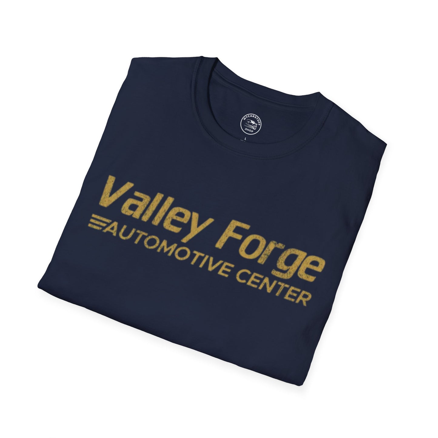 Valley Forge Automotive Center T-Shirt – Unisex Softstyle Tee for Car Enthusiasts