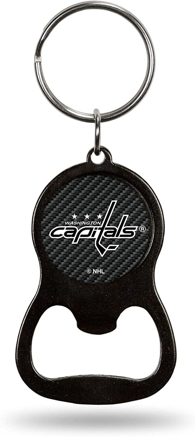 Washington Capitals Keychain Bottle Opener Carbon Fiber Design Metal Hockey