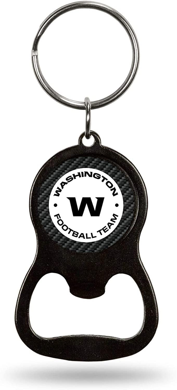 Washington Commanders Premium Solid Metal Bottle Opener Keychain, Key Ring, Carbon Fiber Design