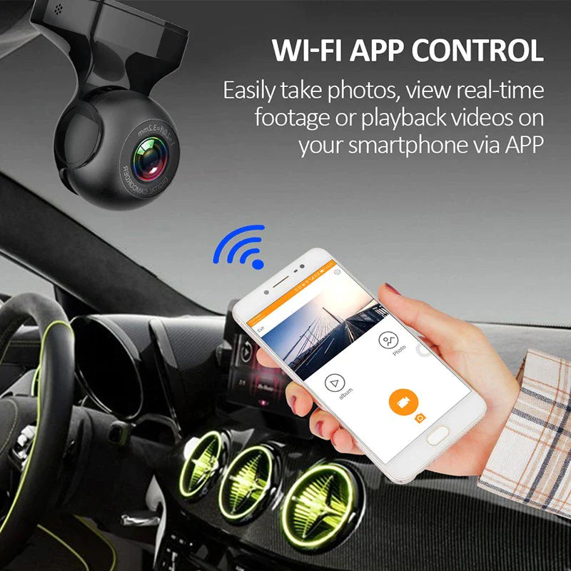 Wifi HD Car Dash Cam 170° Wide Angle Video Recorder