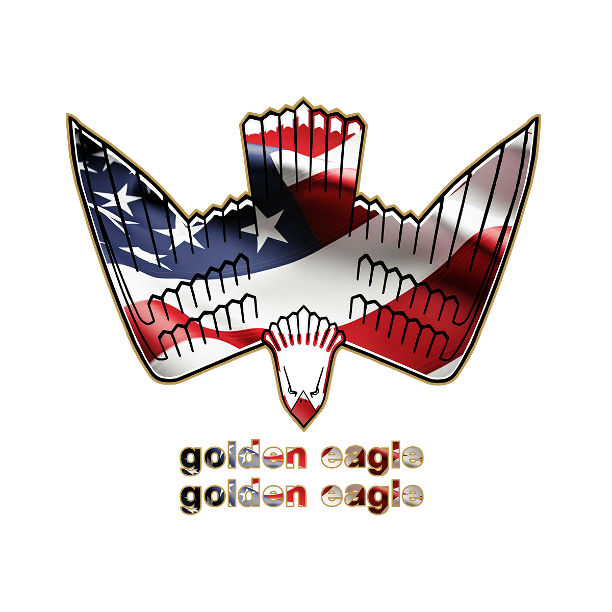 American Flag Golden Eagle Graphics Set – Patriotic Jeep Hood Decal Kit with Eagle & Jeep Name Decals | Premium 3M Vinyl