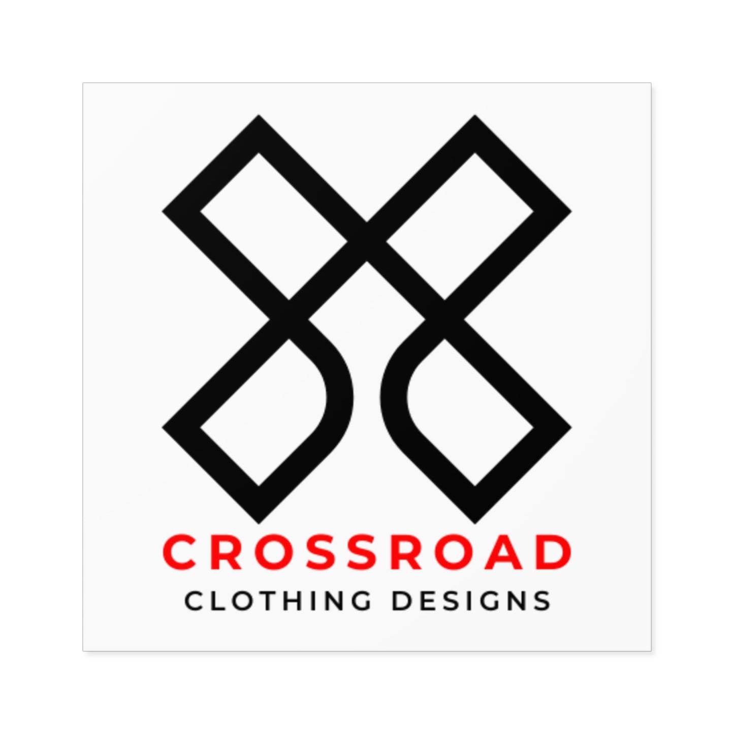 Crossroad Square Indoor\Outdoor Stickers (Black Text)