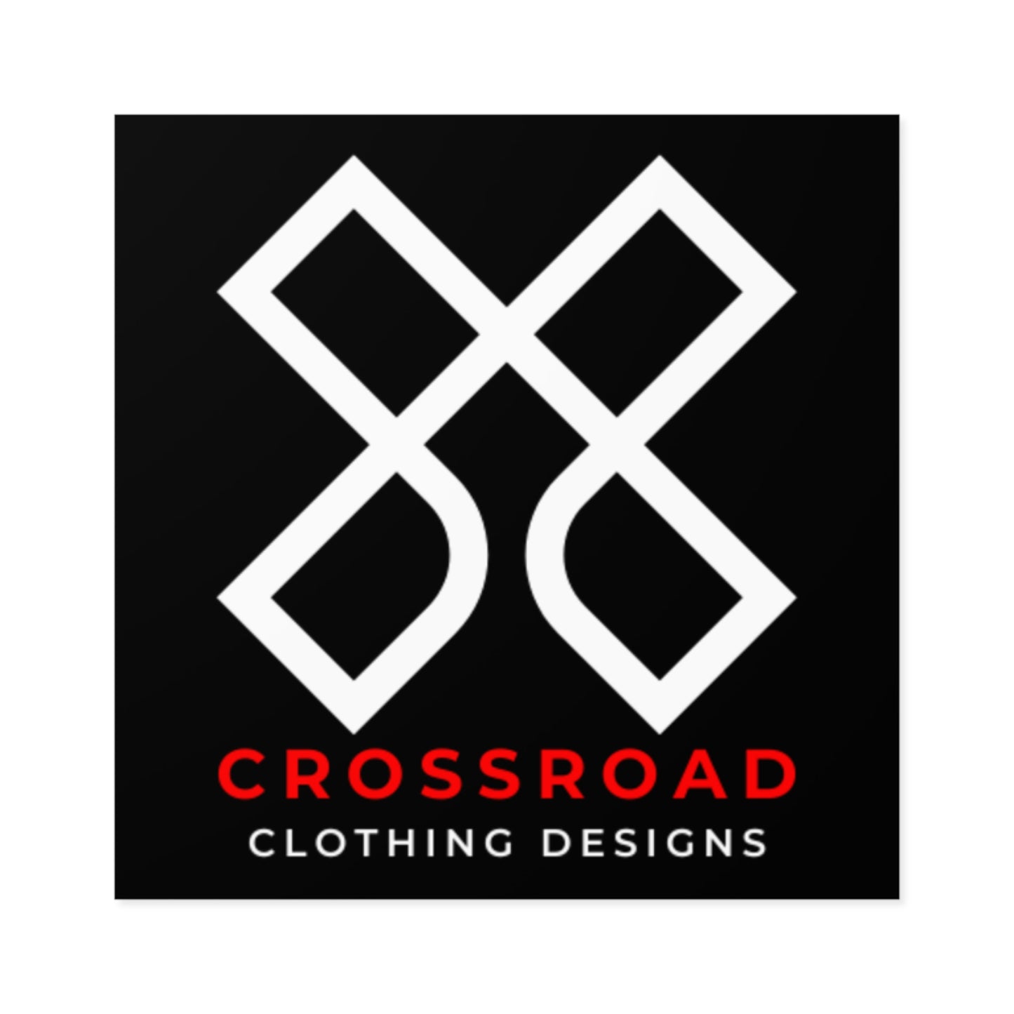 Crossroad Square Indoor\Outdoor Stickers (White Text)