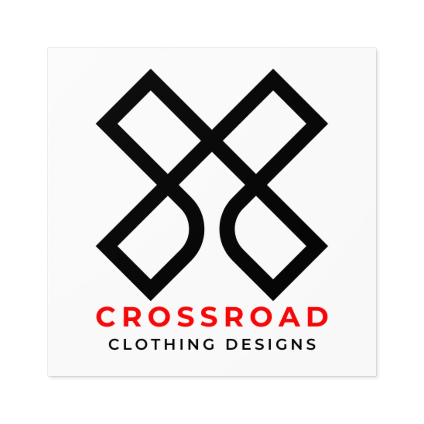 Crossroad Square Indoor\Outdoor Stickers (Black Text)