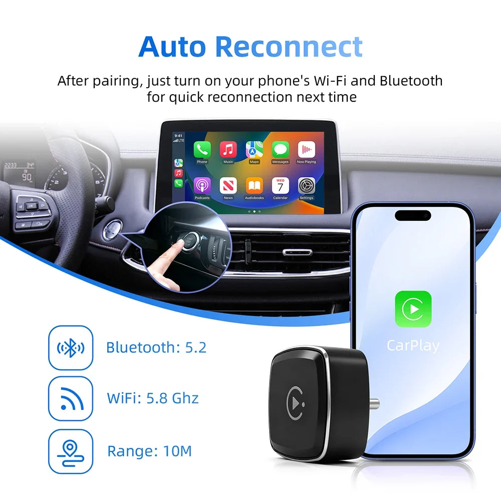 Car infotainment system with smartphone and Bluetooth/WiFi device on a white background