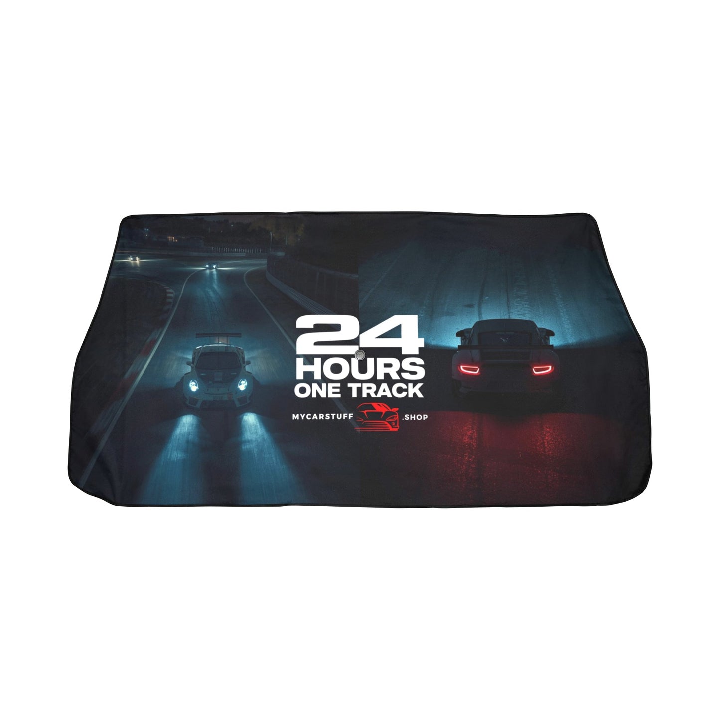 24 Hours One Track – Night Endurance Racing Umbrella Car Sun Shade (58” x 29”)