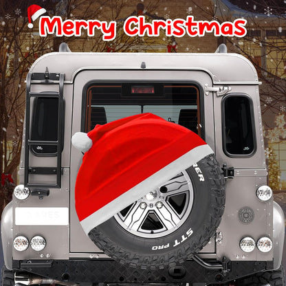 27-29 Inch Christmas Santa Hat Car Decoration Outdoors Red Spare Tire Cover