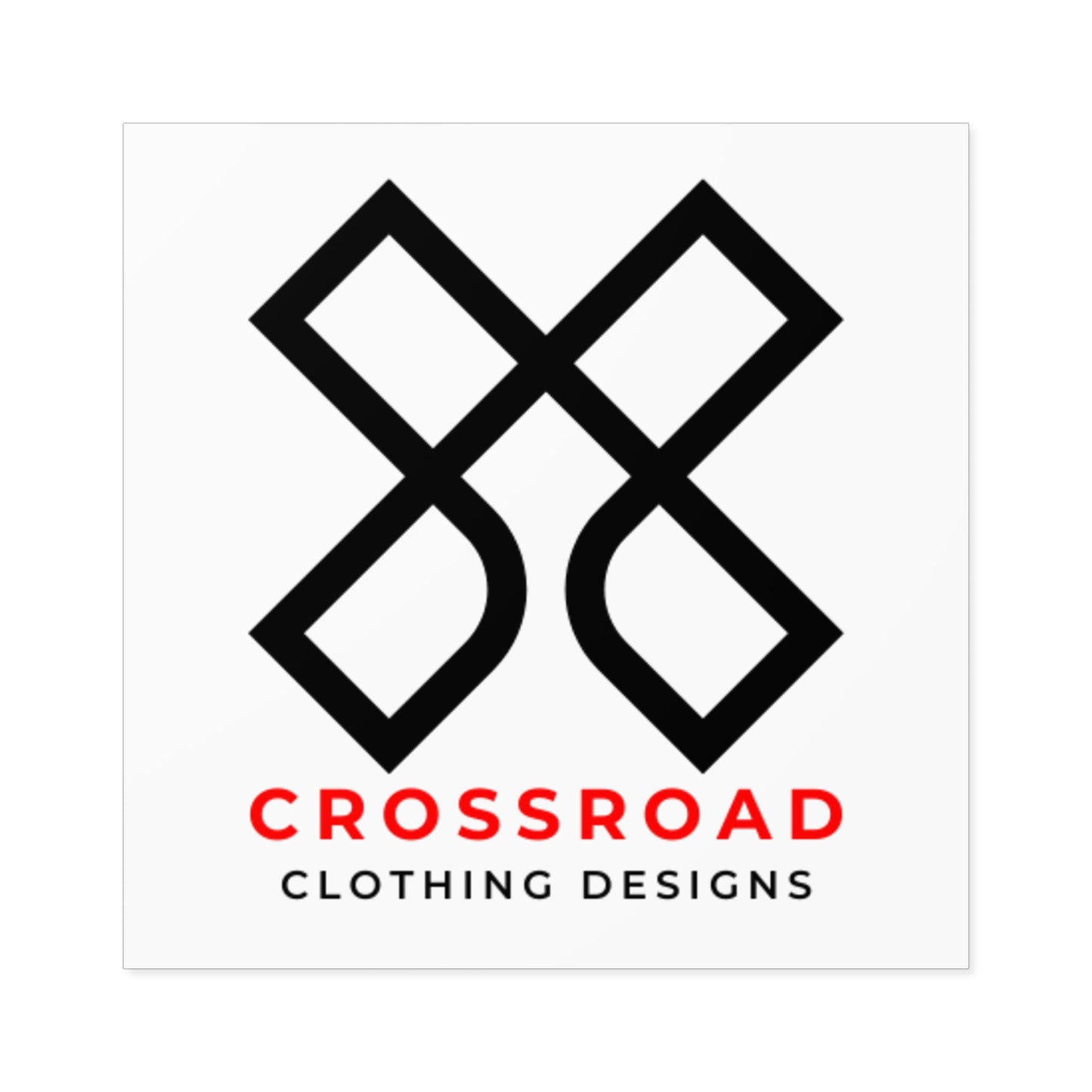 Crossroad Square Indoor\Outdoor Stickers (Black Text)