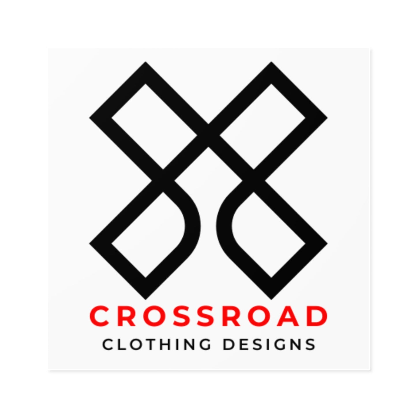 Crossroad Square Indoor\Outdoor Stickers (Black Text)