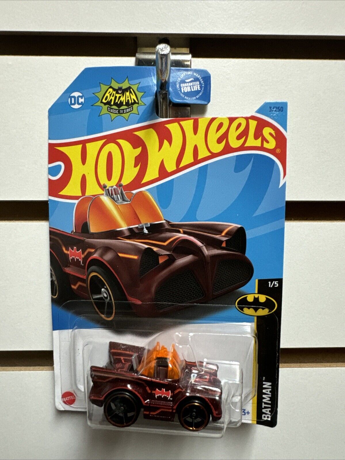 Hot Wheels 2023 Classic TV Series Batmobile (Red/Maroon) Batman 1/5, Card #3/250