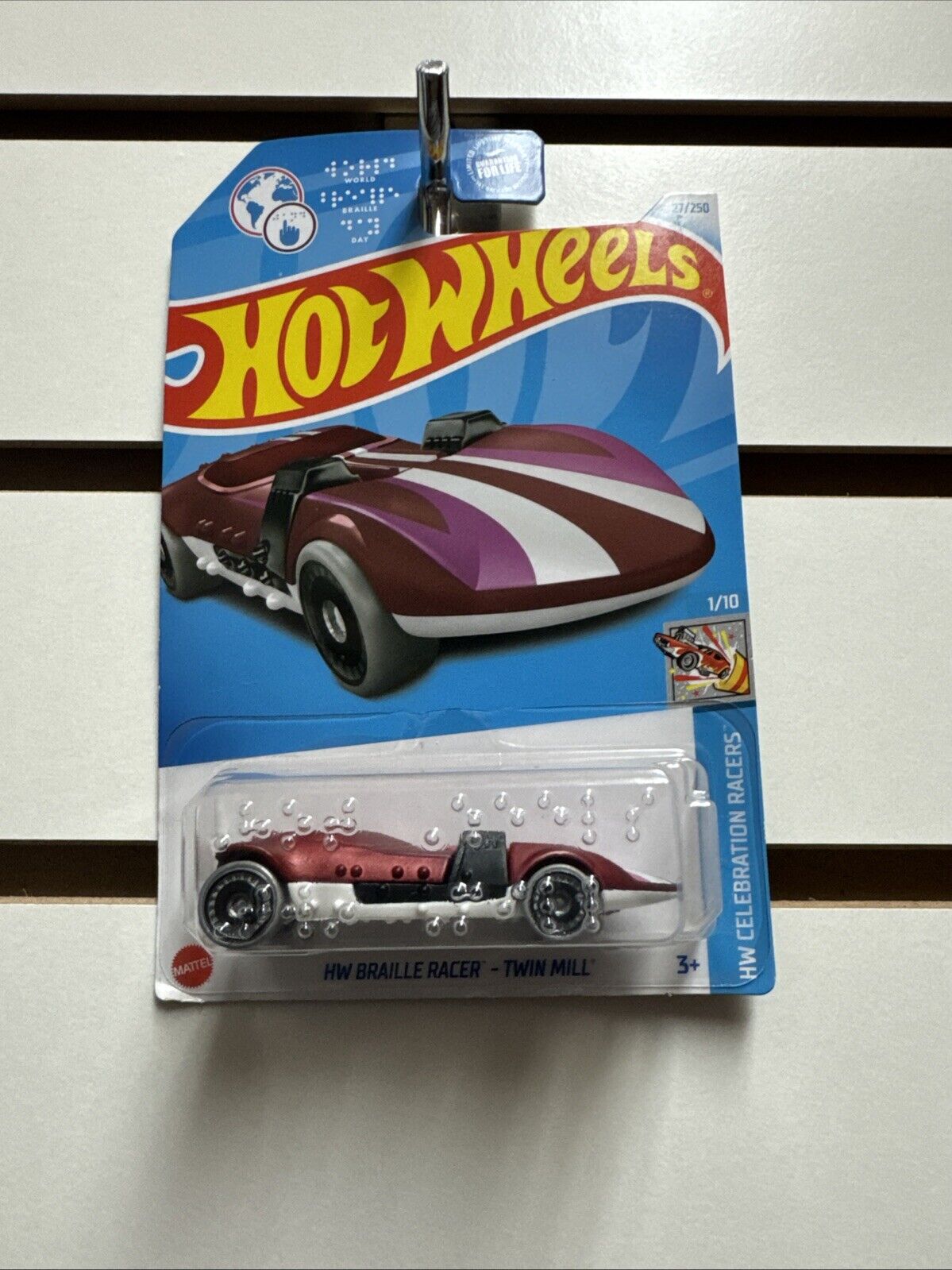 Hot Wheels 2022 HW Celebration Racers HW Braille Racer - Twin Mill (Purple)