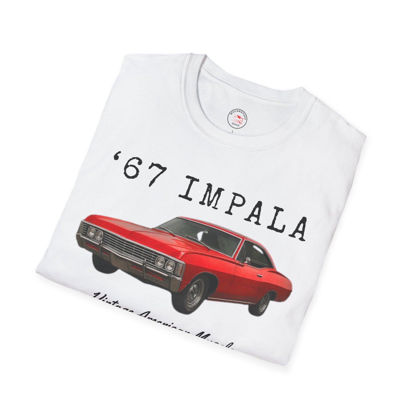 67 Impala Vintage American Muscle T-Shirt (Front Design) – Unisex Gildan Softstyle® 64000 Classic Car Tee