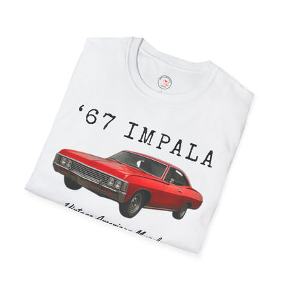 67 Impala Vintage American Muscle T-Shirt (Front Design) – Unisex Gildan Softstyle® 64000 Classic Car Tee