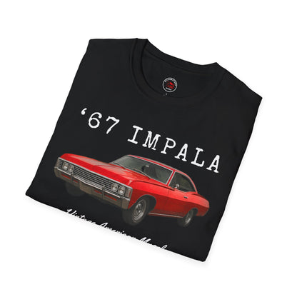 67 Impala Vintage American Muscle T-Shirt (Front Design) – Unisex Gildan Softstyle® 64000 Classic Car Tee