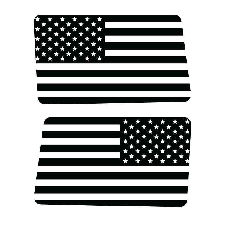 American Flag Rear Window Jeep Graphics – Die-Cut Rear Window Decal Set (2-Piece, Model-Specific Fit)