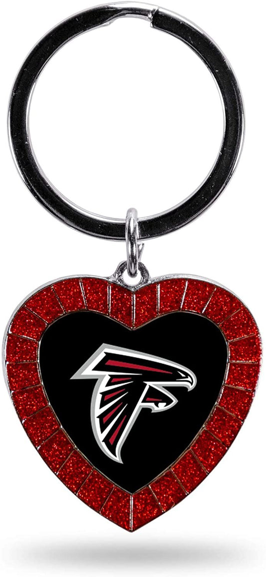 Atlanta Falcons Keychain Color Rhinestone Heart