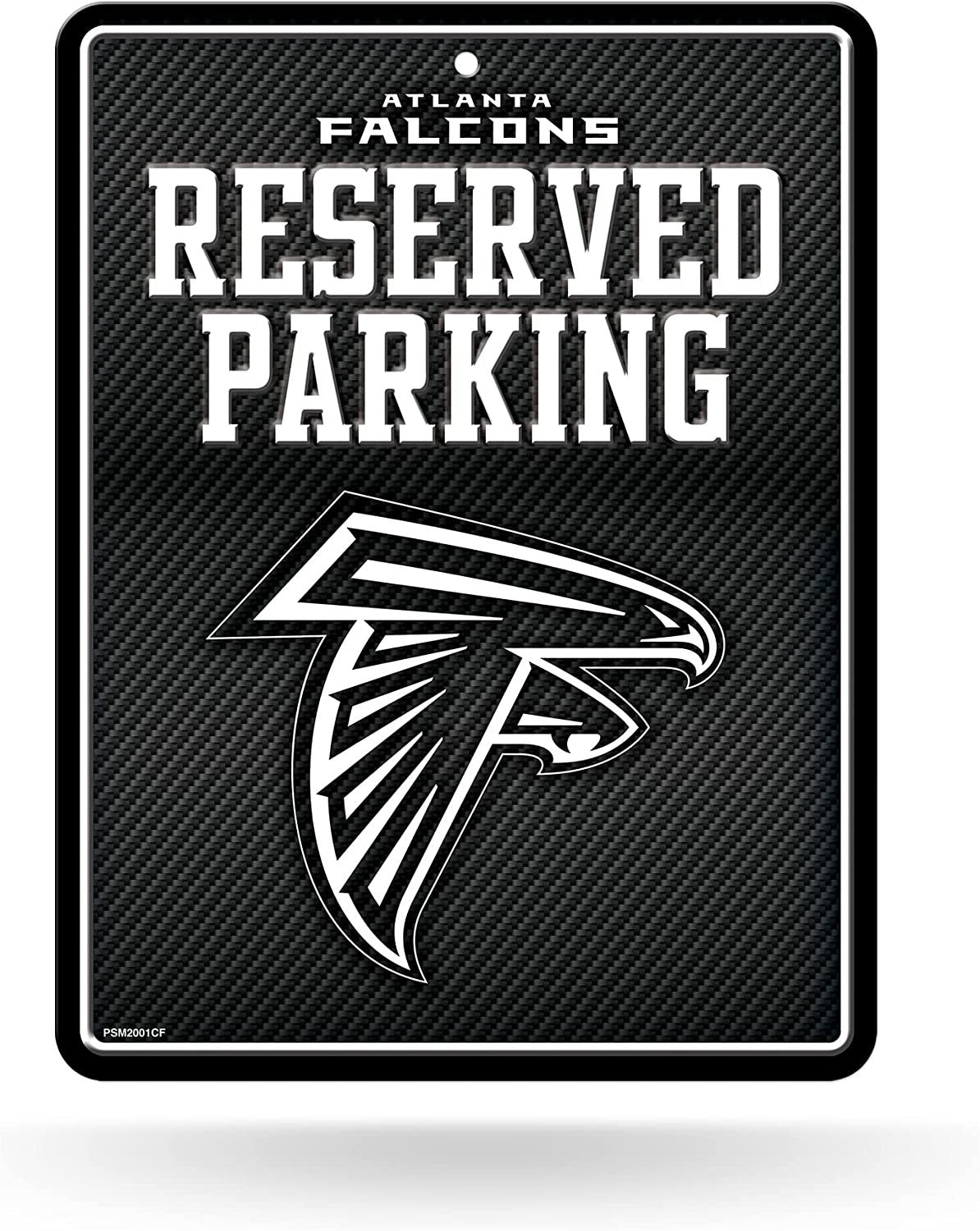 Atlanta Falcons Metal Parking Novelty Wall Sign 8.5 x 11 Inch Carbon Fiber Design