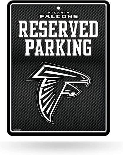 Atlanta Falcons Metal Parking Novelty Wall Sign 8.5 x 11 Inch Carbon Fiber Design