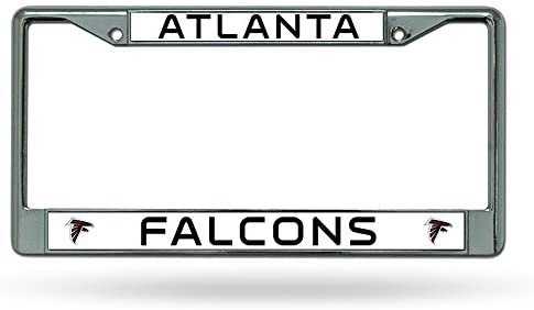 Atlanta Falcons Premium Metal License Plate Frame Chrome Tag Cover, 12x6 Inch