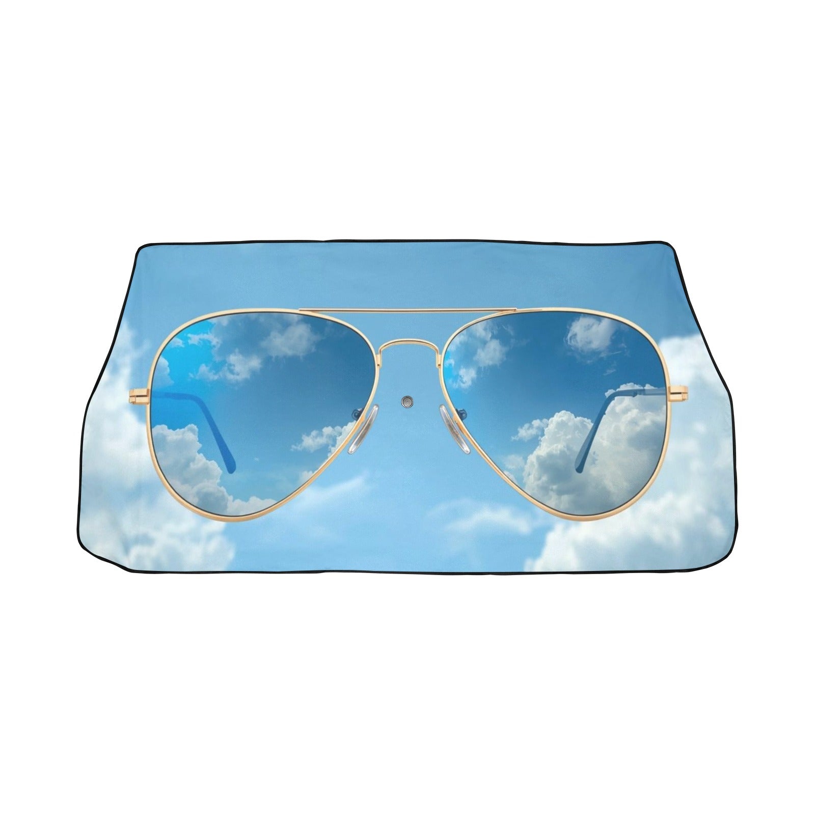 Aviator Sunglasses Car Sun Shade Umbrella – 58” x 29” Foldable Windshield Heat Blocker