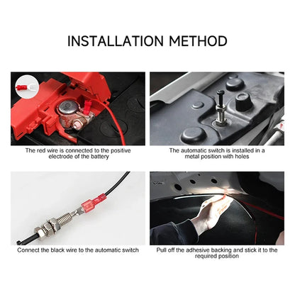 Step-by-step installation method for a car component with text and images.