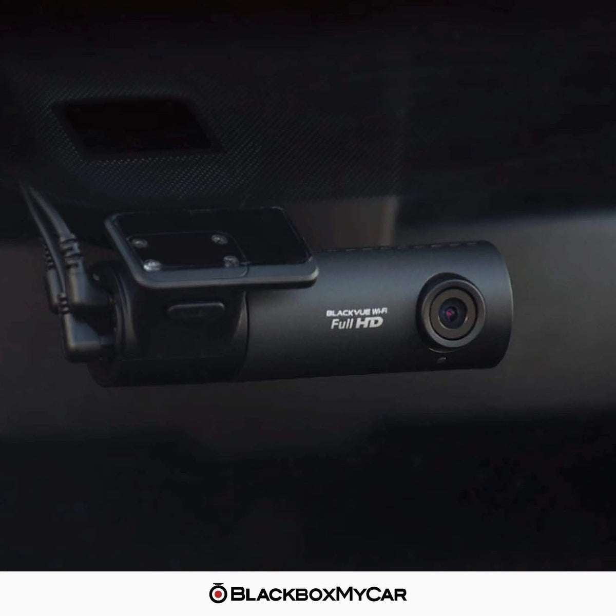 BlackVue DR590X-2CH Plus front camera mounted on a windshield
