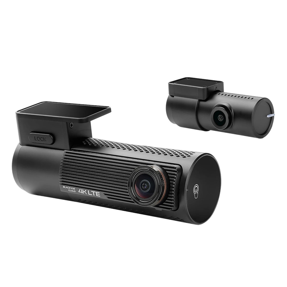 BlackVue DR970X LTE Plus II front camera and rear camera, angled view