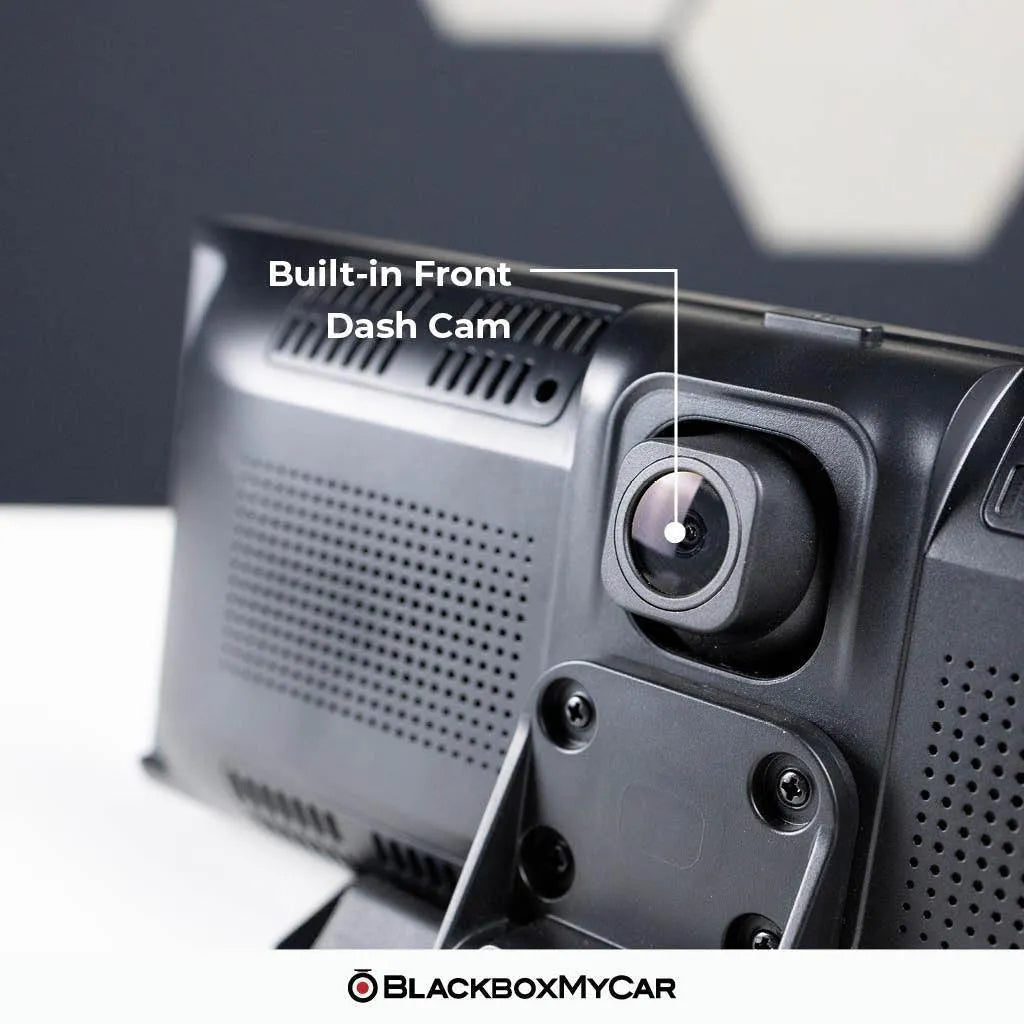 Built-in front dash cam on the back of the S-Drive display